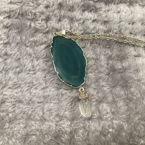 Geode necklace with crystal